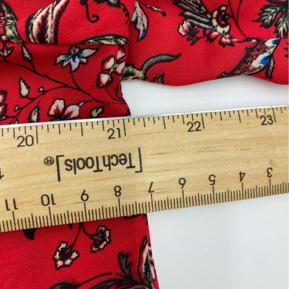 Rose & Olive Romantic Oversized Red Floral Blouse- Medium - Picture 5 of 5